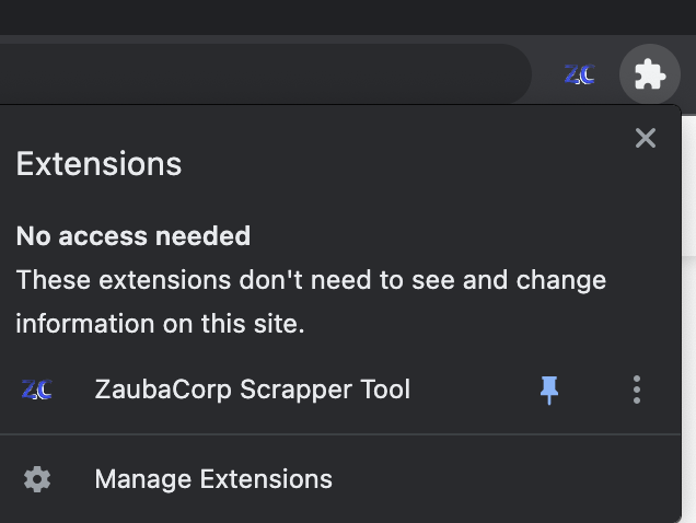 Zaubacorp Scrapper Tool Step 2