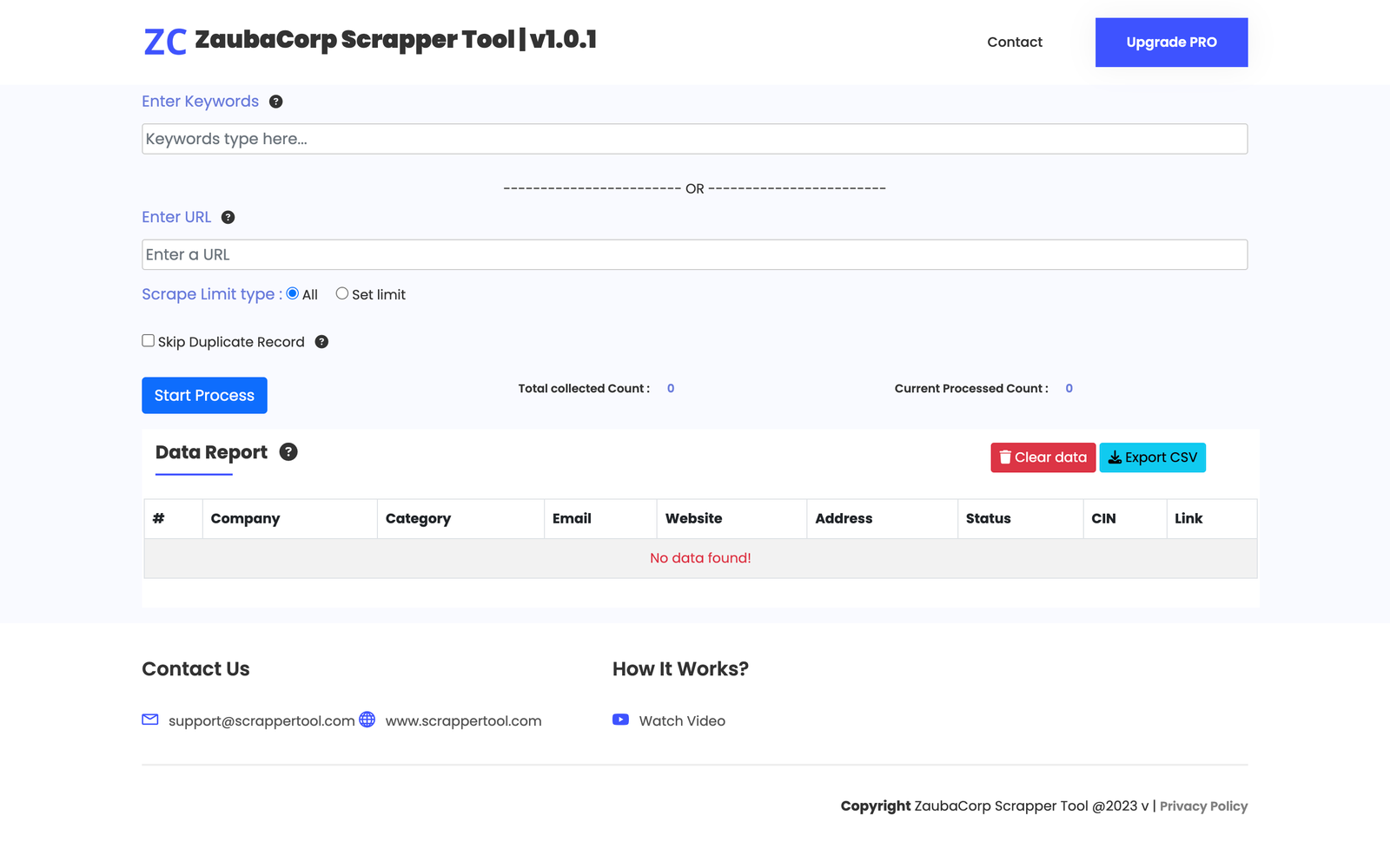 Zaubacorp Scrapper Tool Step 5