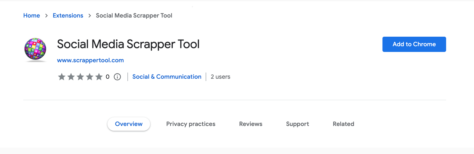 Social Media Scraper Tool Chrome Extension Image