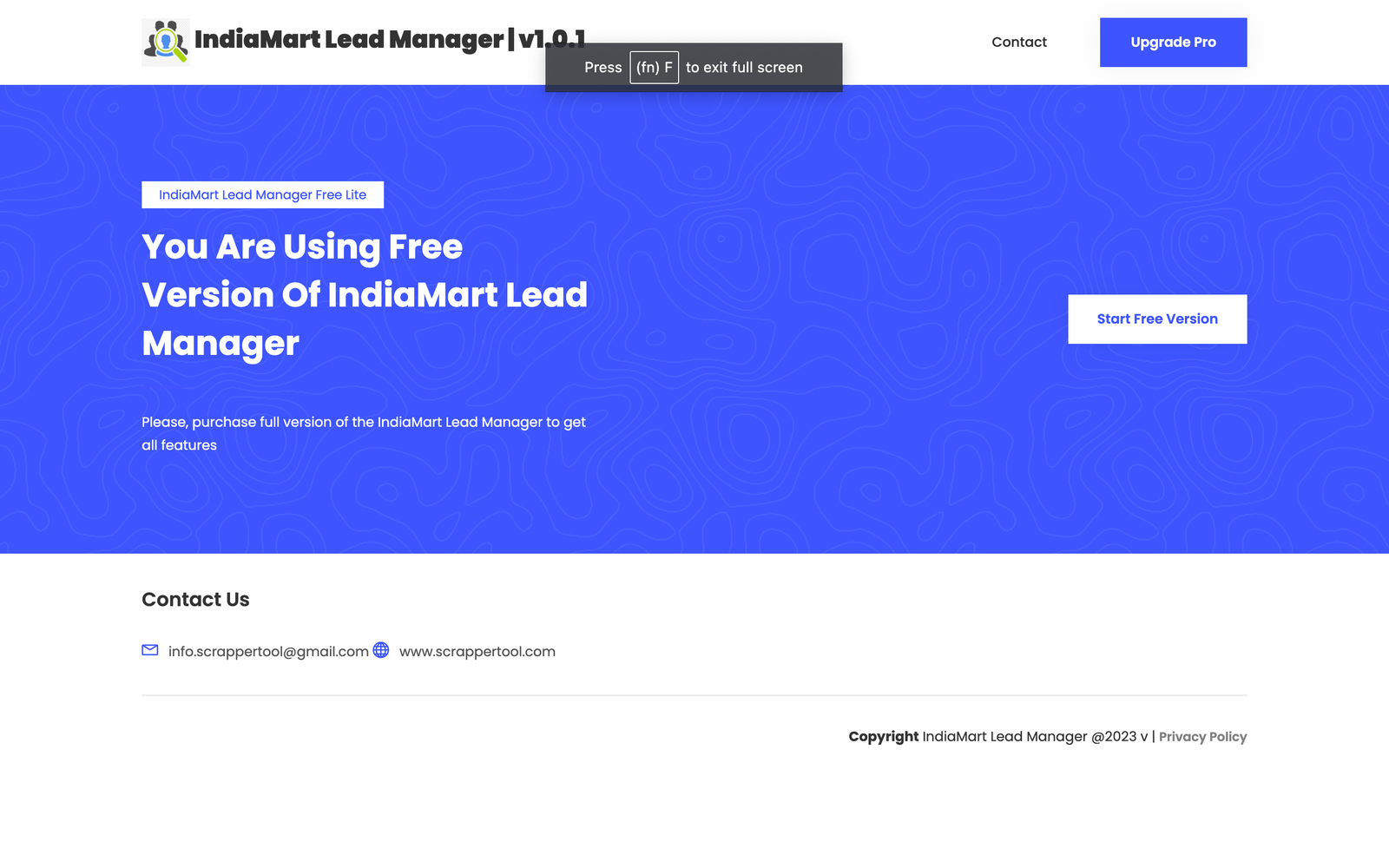 IndiaMart Lead Manager Start Free Version - Scrapper Tool