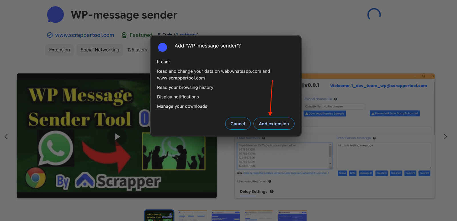 Add Extension in chrome - Scrapper Tool