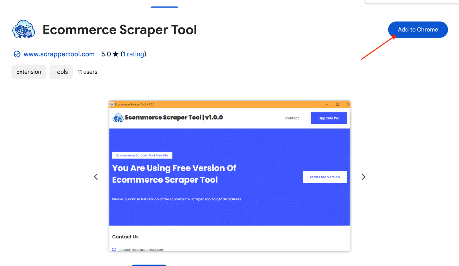 Chrome Web store Ecommerce Scraper Tool - scrapper Tool