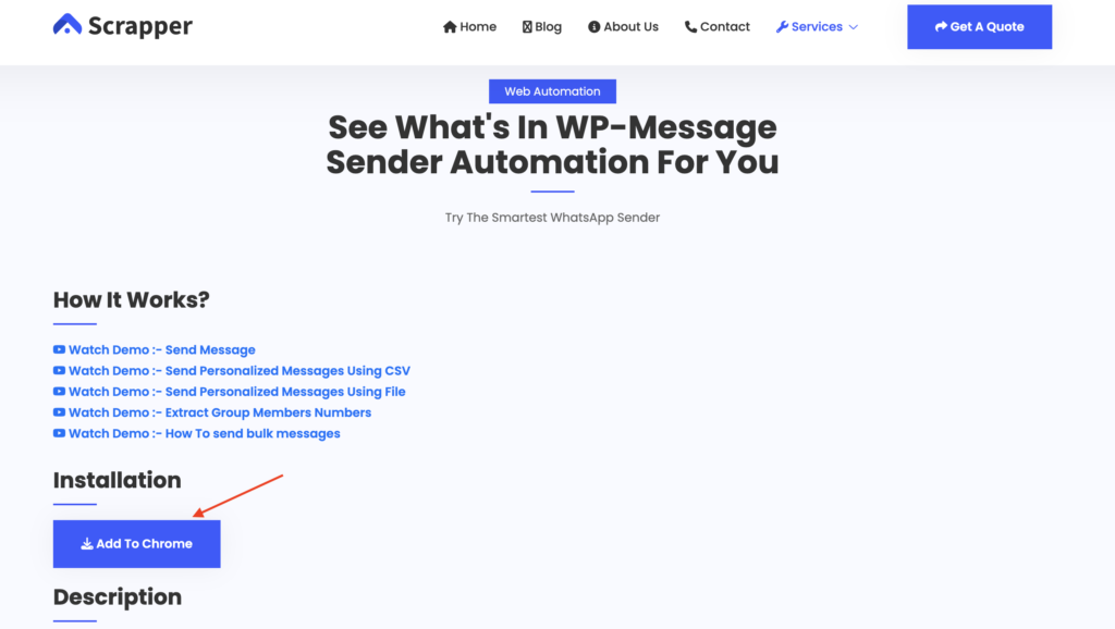 Wp Message Sender - Add to Chrome - Scrapper Tool