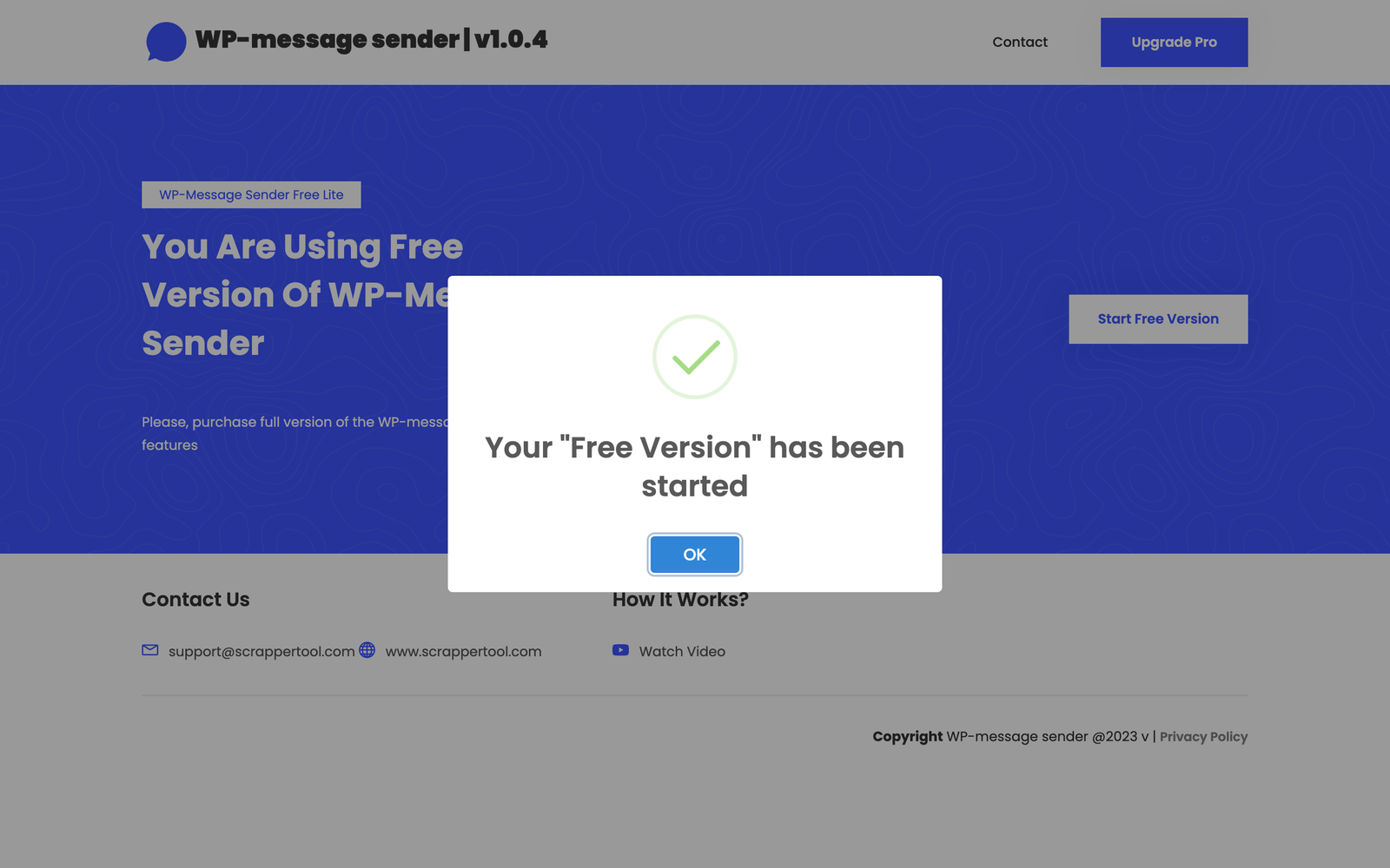 Your Free Version Started - Scrapper Tool