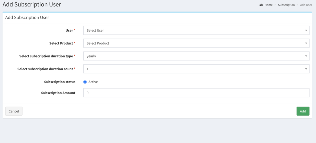 Add subscription on Scrapper Tool