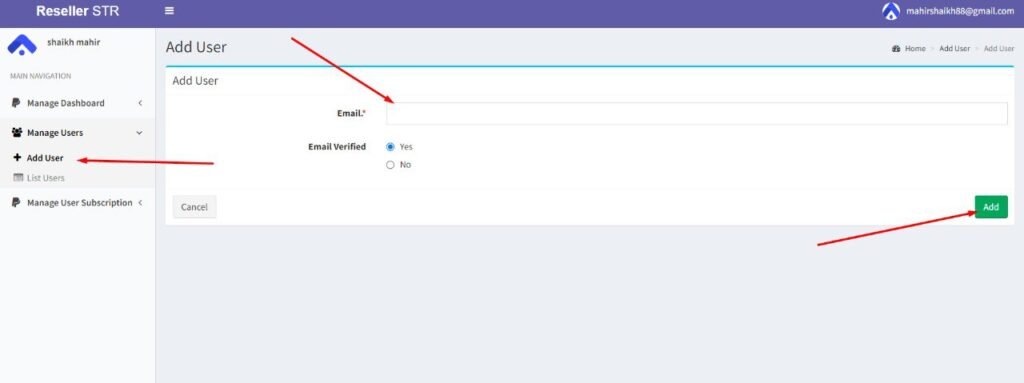 Create user of reseller panel - scrapper tool