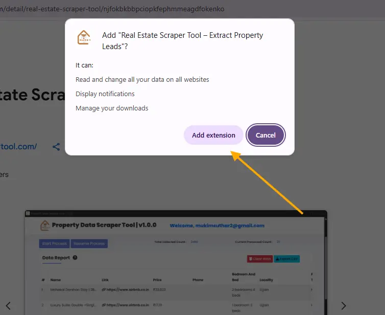 Housing Scraper Pop UP