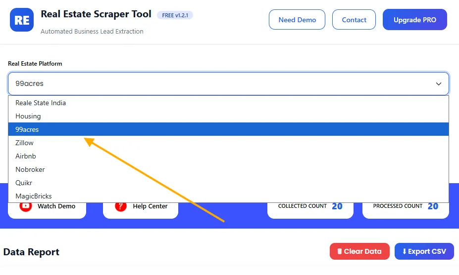 99acres Scraper Tool
