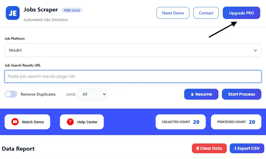 Jobs Scrapper Tool PRO version