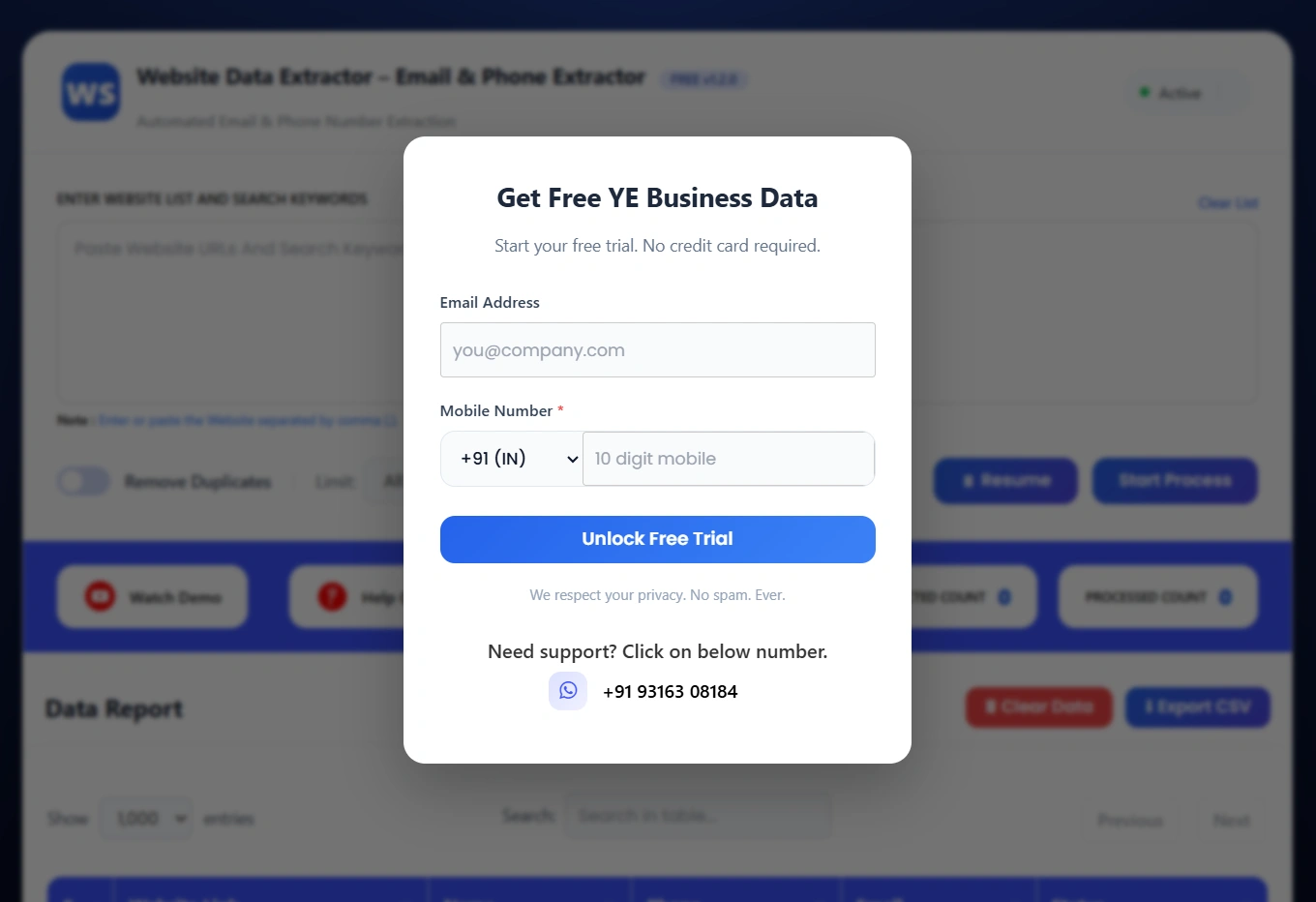 website-data-extractor  Form