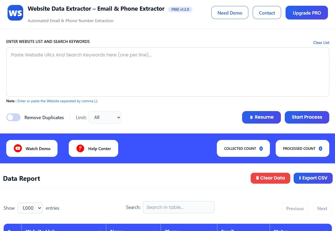 website-data-extractor Home 