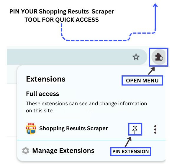 Shopping Results Scrapper Pin Extension 